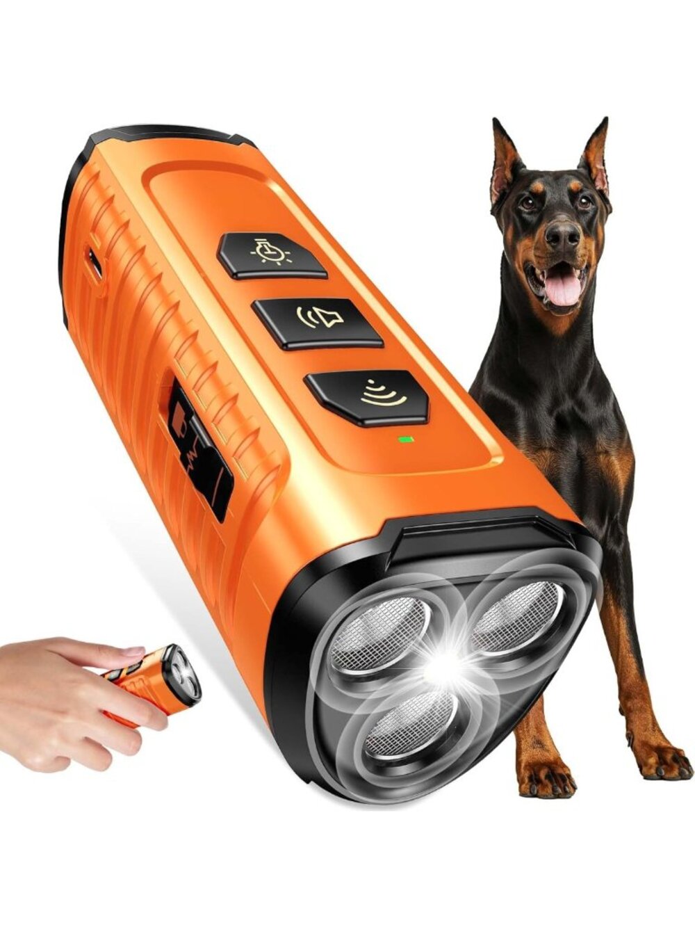 Portable Anti-Bark Device - 50ft Range, 5 Modes, Safe for All Dog Sizes